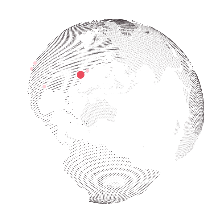 World map showing InfoBeans office locations